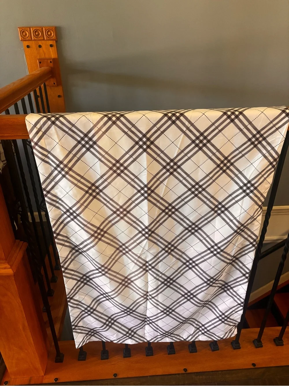 Plaid curtain set like new 3 types of curtains